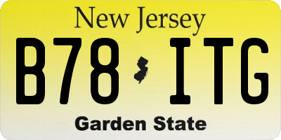 NJ license plate B78ITG