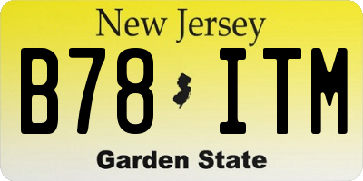 NJ license plate B78ITM