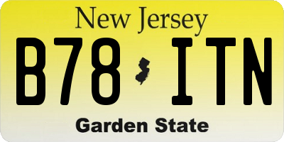 NJ license plate B78ITN