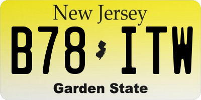 NJ license plate B78ITW