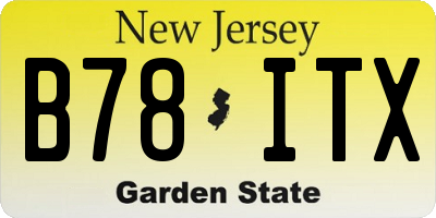 NJ license plate B78ITX