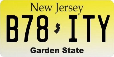 NJ license plate B78ITY