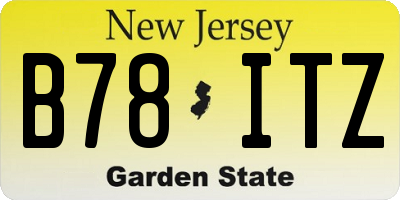 NJ license plate B78ITZ