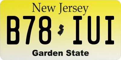 NJ license plate B78IUI
