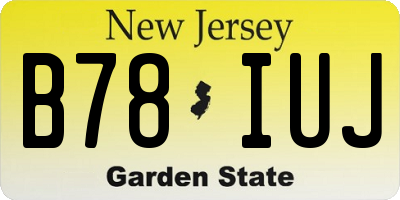 NJ license plate B78IUJ
