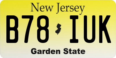 NJ license plate B78IUK