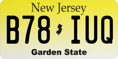 NJ license plate B78IUQ