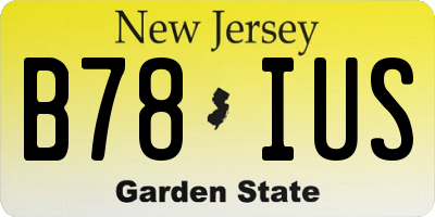 NJ license plate B78IUS