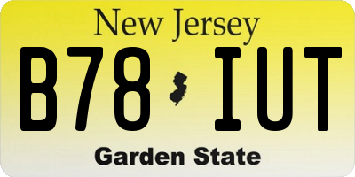 NJ license plate B78IUT