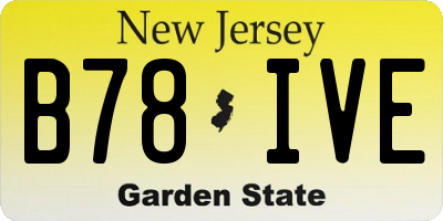 NJ license plate B78IVE
