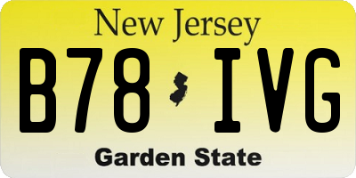 NJ license plate B78IVG