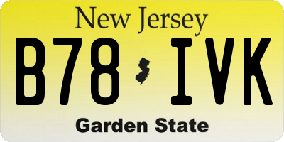 NJ license plate B78IVK