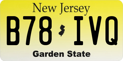 NJ license plate B78IVQ