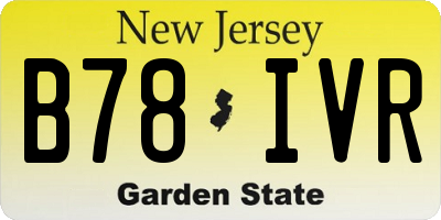 NJ license plate B78IVR