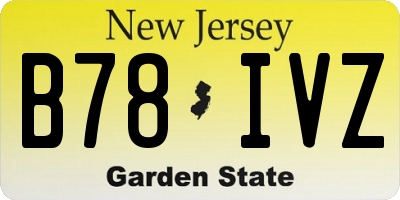NJ license plate B78IVZ