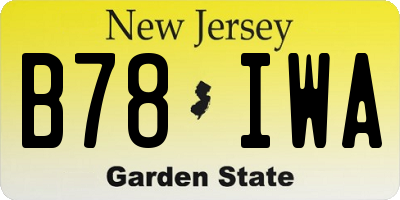 NJ license plate B78IWA
