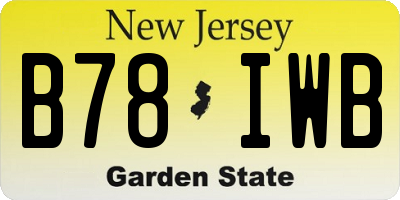NJ license plate B78IWB