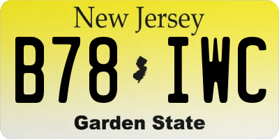 NJ license plate B78IWC