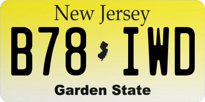 NJ license plate B78IWD