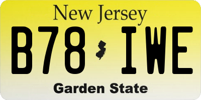 NJ license plate B78IWE