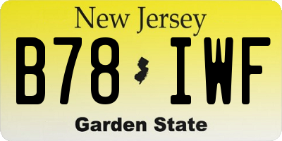 NJ license plate B78IWF