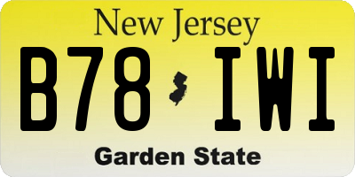 NJ license plate B78IWI