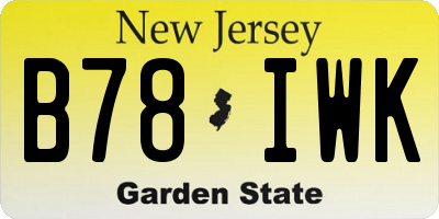 NJ license plate B78IWK