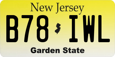 NJ license plate B78IWL