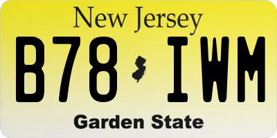NJ license plate B78IWM
