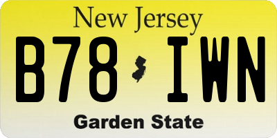 NJ license plate B78IWN