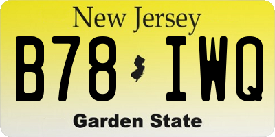 NJ license plate B78IWQ