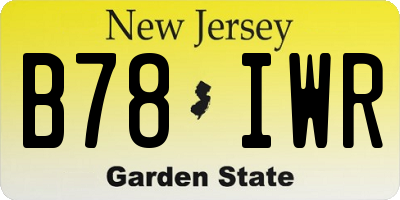 NJ license plate B78IWR