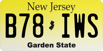 NJ license plate B78IWS