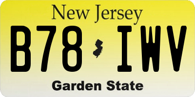 NJ license plate B78IWV