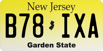 NJ license plate B78IXA