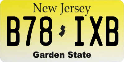 NJ license plate B78IXB