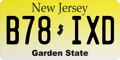 NJ license plate B78IXD