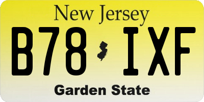 NJ license plate B78IXF