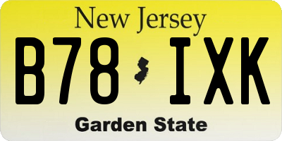 NJ license plate B78IXK