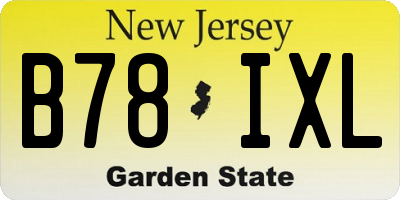 NJ license plate B78IXL
