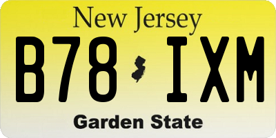 NJ license plate B78IXM