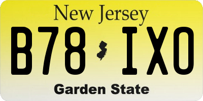 NJ license plate B78IXO