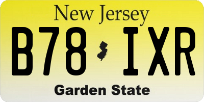 NJ license plate B78IXR