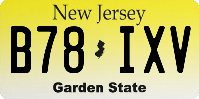 NJ license plate B78IXV