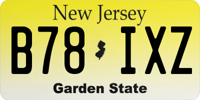 NJ license plate B78IXZ
