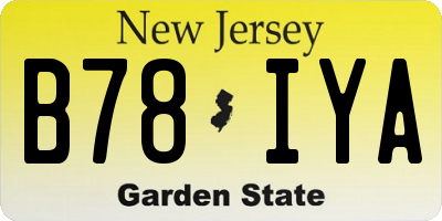 NJ license plate B78IYA