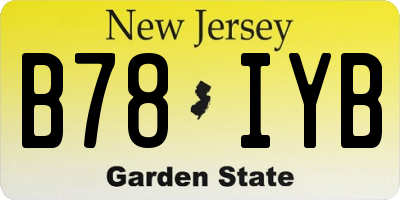 NJ license plate B78IYB