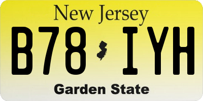 NJ license plate B78IYH