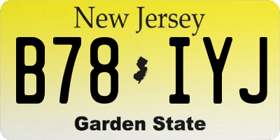 NJ license plate B78IYJ