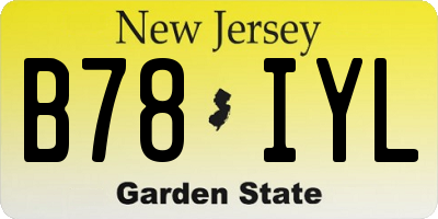 NJ license plate B78IYL